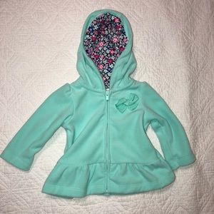 💛 Mint Fleece Zipper Peplum Jacket 3M NWOT